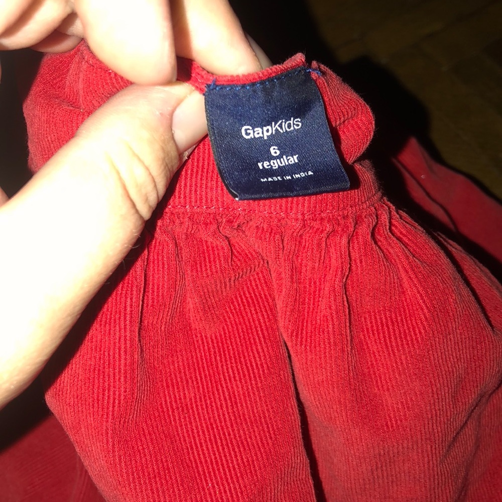 Gap kids red corduroy tulle skirt girls 6 VGUC - Picture 2 of 2